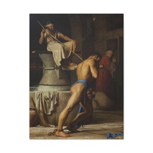 Samson on a treadmill (Samsonhosfilistrene), 1863  by Carl Bloch- Statens Museum Kunst - Stretched Canvas