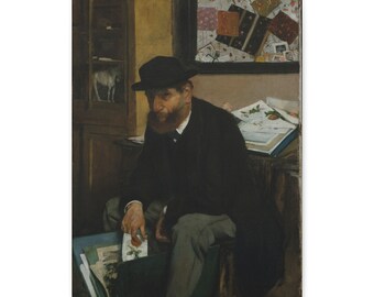 The Collector of Prints, 1866, Edgar Degas, French - Stretched Canvas