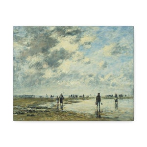 Eugene Boudin - Maree basse, Berck(1886) - Stretched Canvas