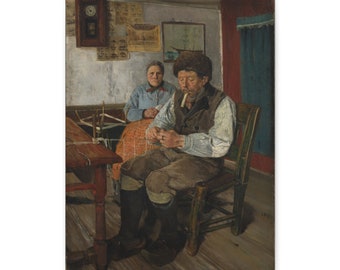 The Net Mender (Garnbinderen), 1879, Christian Krohg - Stretched Canvas