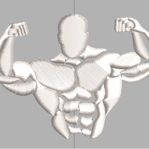 Embroidery Muscle Man Gym Design Motivational Pattern in Dst Pes Jef Exp