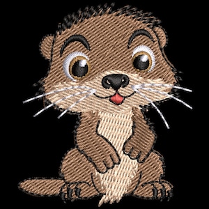 Cute Baby Otter Embroidery Design File Pattern
