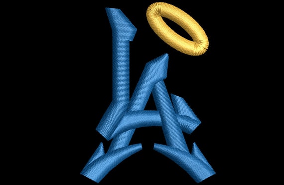 LA Los Angeles Logo Embroidery Design Graffiti Style - Etsy 日本