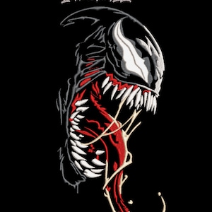 Venom Embroidery File Design Pattern 9 x4 in & 7 x 3.5