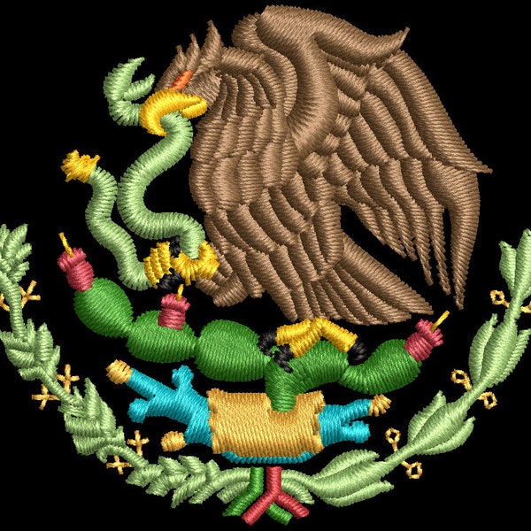 Mexican Flag Eagle Embroidery Design File Pattern