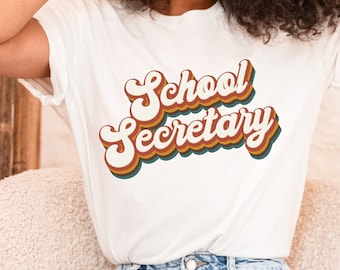 Camisa retro de la secretaria de la escuela para el personal de la oficina escolar, camisa de regreso a la escuela, camisa de la secretaria de la oficina, camisa del personal de la oficina de la escuela