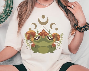 Sapo de Cottagecore Camiseta de <br> Entrega Rápida? Camiseta sapo vintage | Sapo estético do núcleo da casa de campo camisetas de <br> Entrega Rápida? Academia escura camiseta de <br> Crie Seu Próprio Produto! Goblincore Camiseta | Camiseta amante de sapo