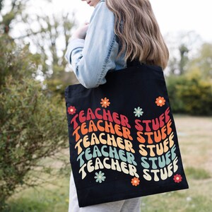 Teacher Tote Bag | Teacher Appreciation Gift | Teacher Tote | Teacher Bag | Gift for Teacher | Tote Bag for Teacher | Retro Teacher Tote