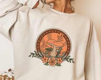 Cottagecore Mushroom Sweatshirt | Vintage Paddestoel Shirt | Cottage Core Mushroom | Goblincore Overhemd | Vintage Paddenstoel Trui | Cottagecore
