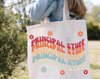 Principal Tote Bag | School Staff Tote | Teacher Appreciation Gift | Gift for New Principal | Bag for New Principal | Principal Gift
