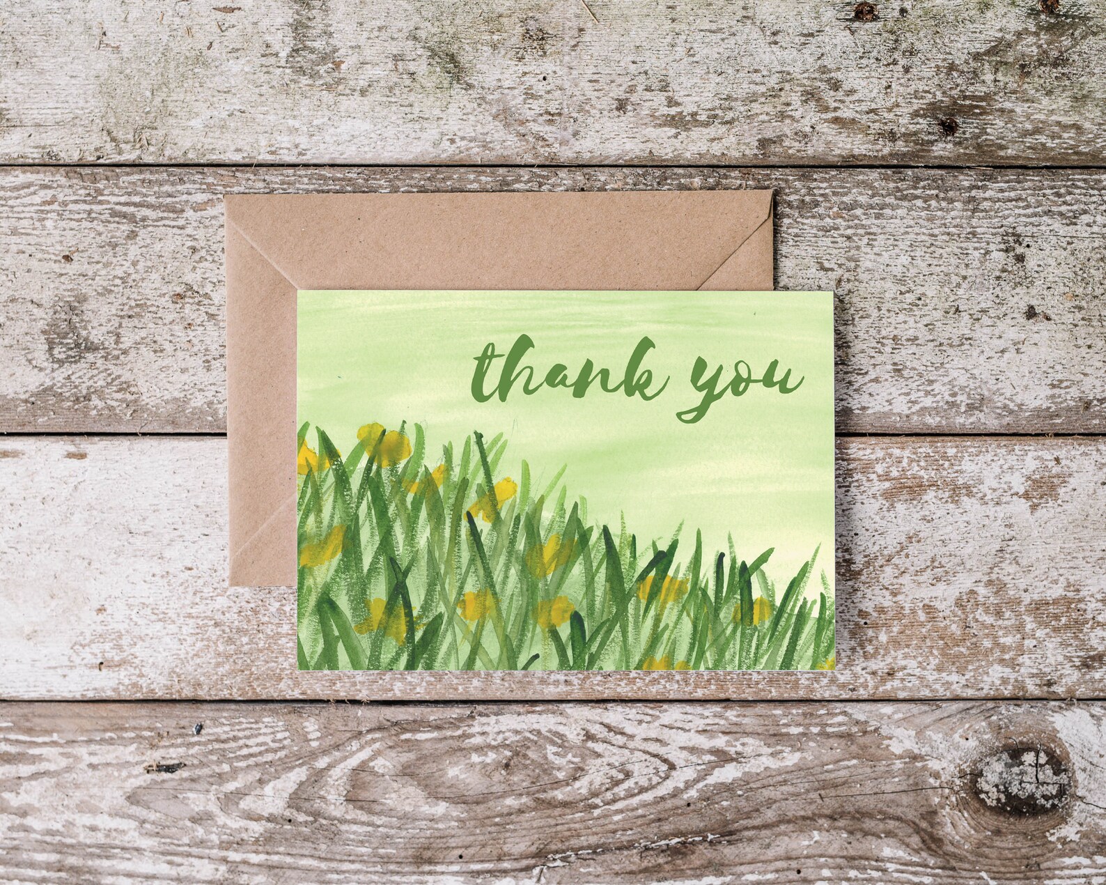 Watercolor Thank you Card Printable Landscape Card card for | Etsy