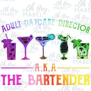 Bartender SVG PNG, Funny Bartender Gift, Mixed Drink Clipart, Mixologist, Bartender Waitress Waiter Vector, Funny Cocktail, Adult Daycare