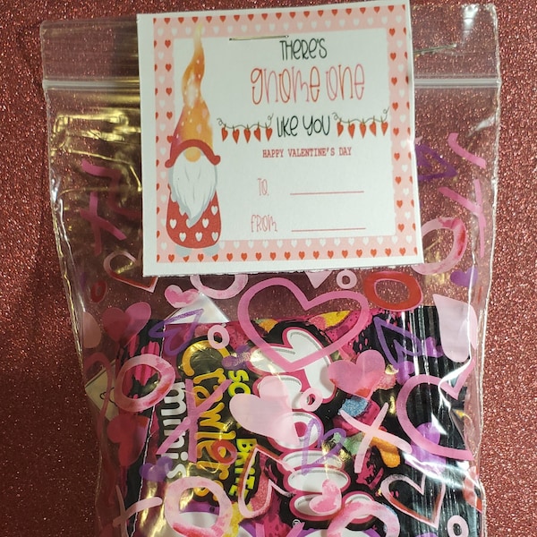 Filled Valentine Treat Bags with Cards