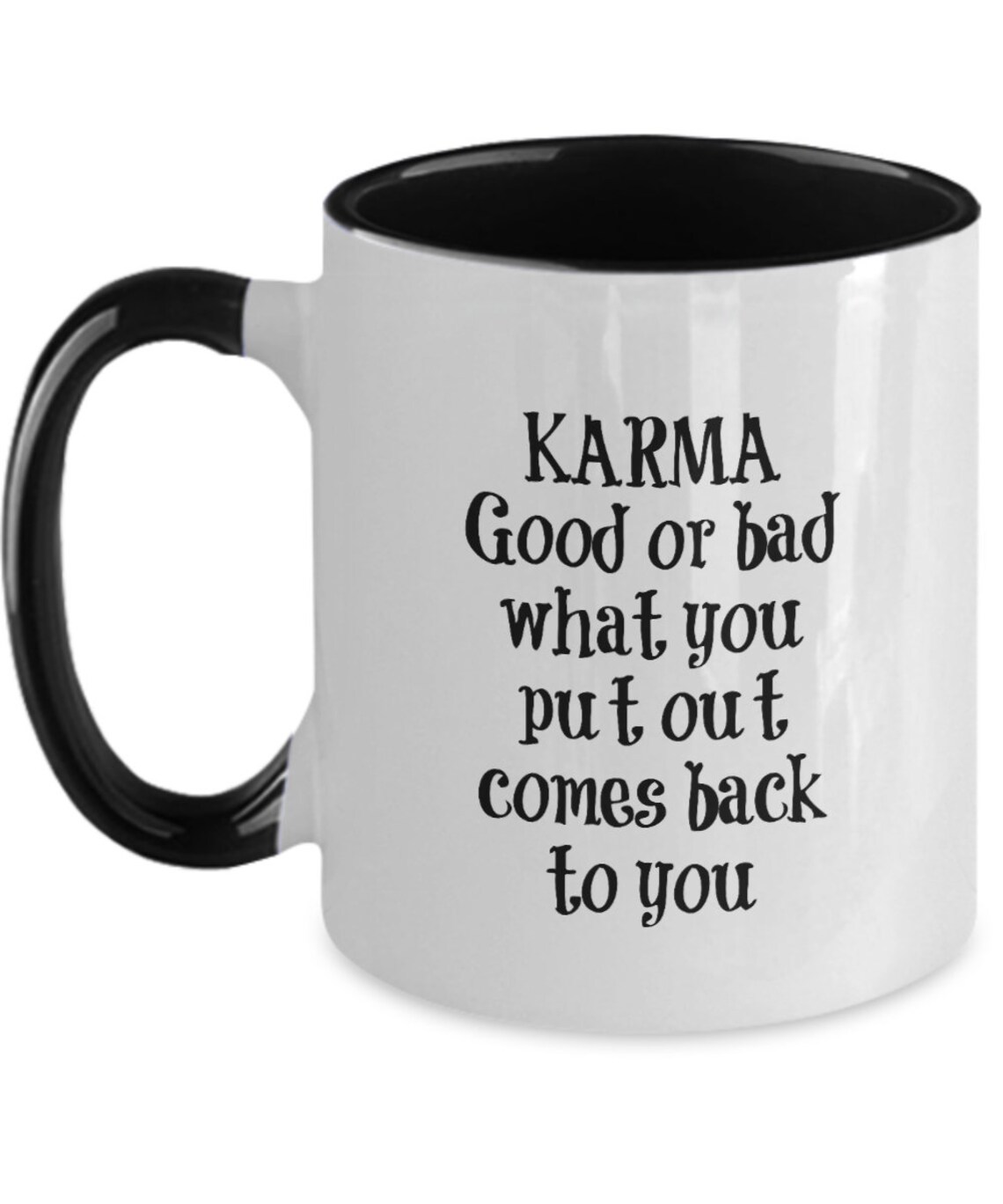 Karma Gifts Karma Mugs Black and White Karma Good or Bad Etsy UK