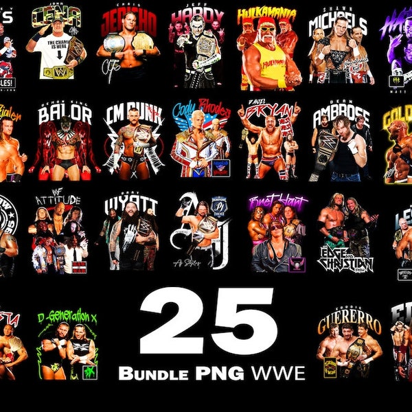 25 Wrestling tee Png bundle, high quality print on demand designs, commercial use files for Cricut, Png, poster, t-shirt printable