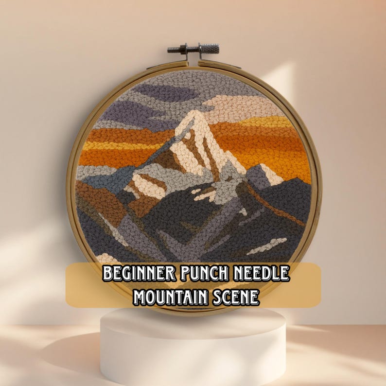 Punch Needle Mountain Pattern PDF, Beginner Embroidery Design, Rug ...