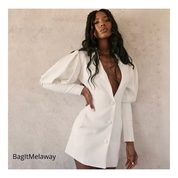 White Blazer Dress - Etsy Australia