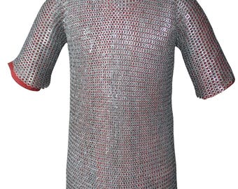 Mild Steel 9mm Flat Riveted Chainmail Haubergeon Shirt with Washers –  European 4-in-1 Medieval Armor