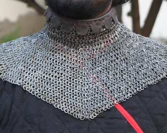 Mild Steel Chainmail Gorget 18 Gauge Round Riveted Rings