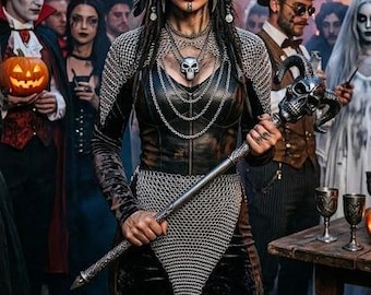 Aluminum Chainmail Top / Skirt Set Renaissance Cosplay Costume