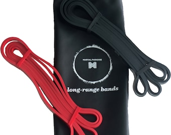 Weerstand op lange afstand: power & pull-up banden incl. lederen reistas