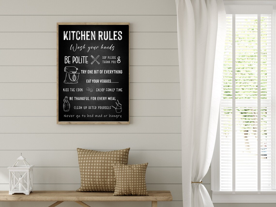Printable Kitchen Rules Kitchen Poster Kitchen Rules - Etsy