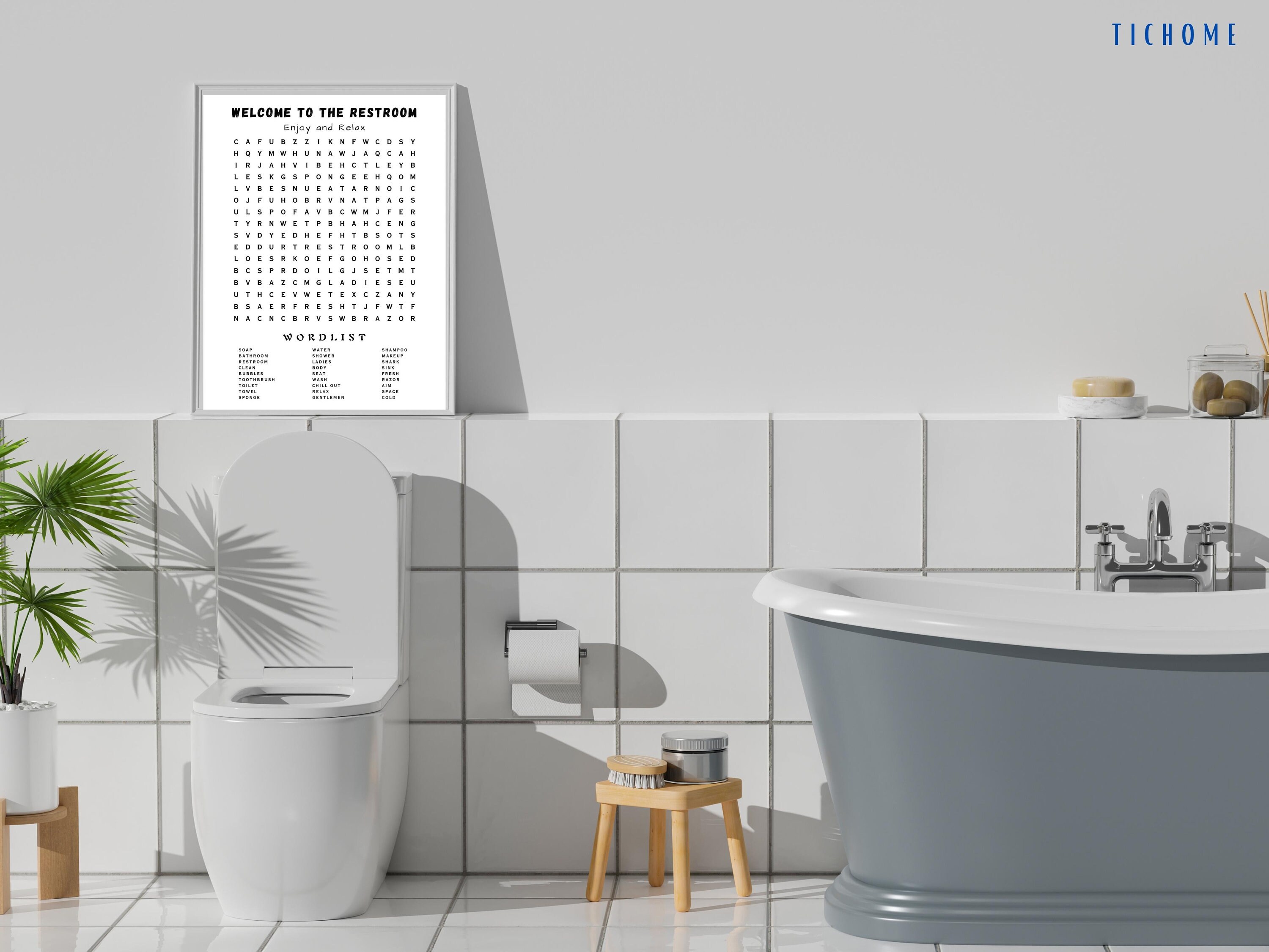 Bathroom Word Search Printable Wall Art Bathroom Wall Decor - Etsy