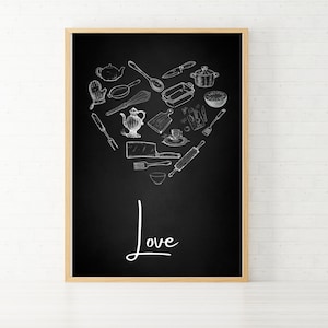 Printable Kitchen Wall Art Set of 3 Kitchen Prints, Food Drink Print ...
