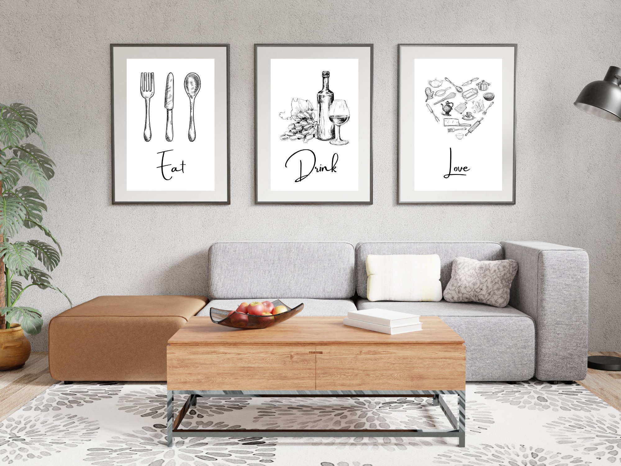 Printable Kitchen Wall Art Set of 3 Kitchen Prints Food Etsy Canada