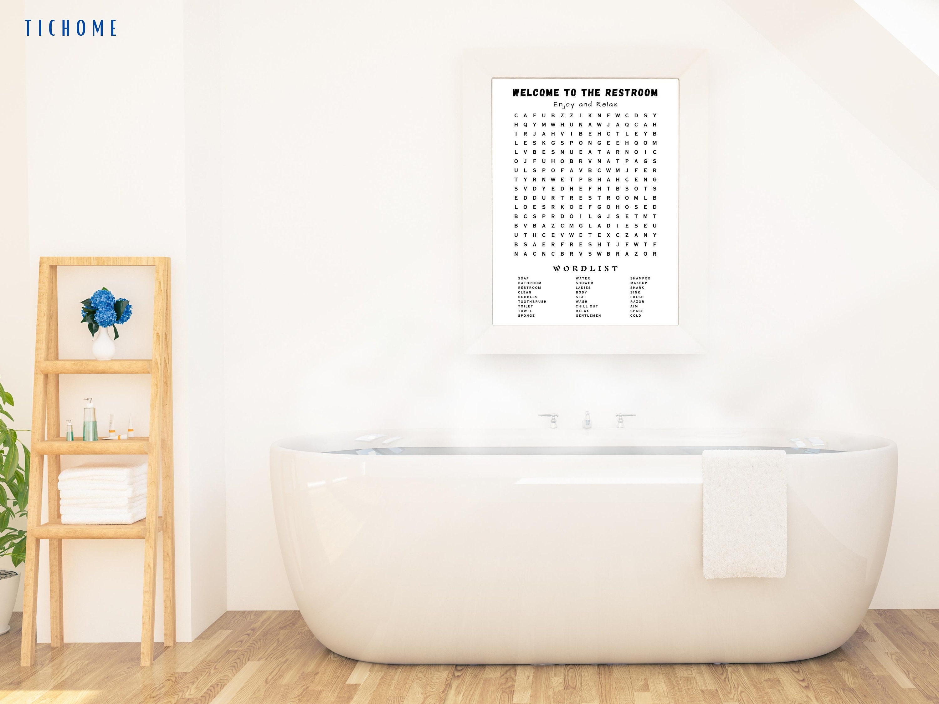 Bathroom Word Search Printable Wall Art Bathroom Wall Decor - Etsy