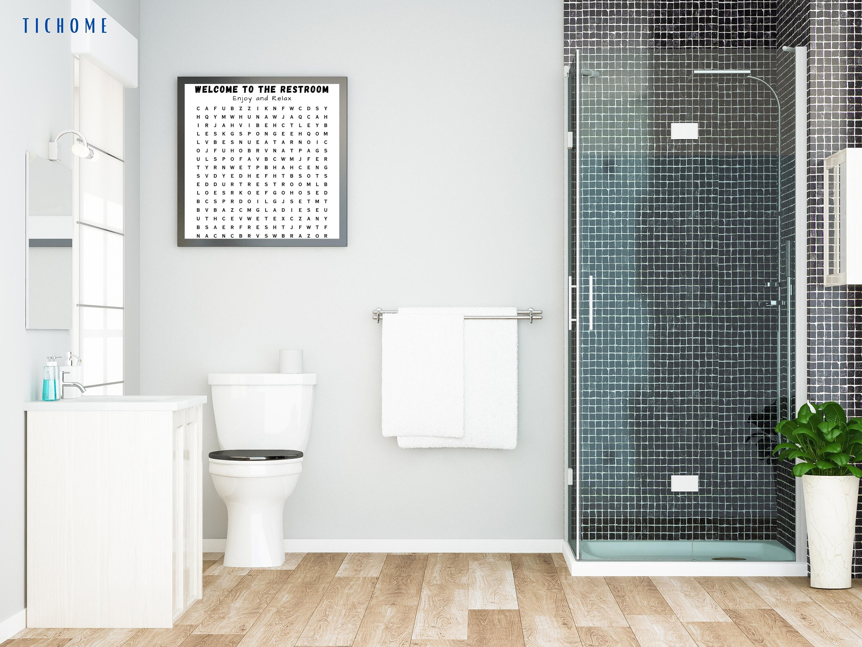 Bathroom Word Search Printable Wall Art Bathroom Wall Decor - Etsy