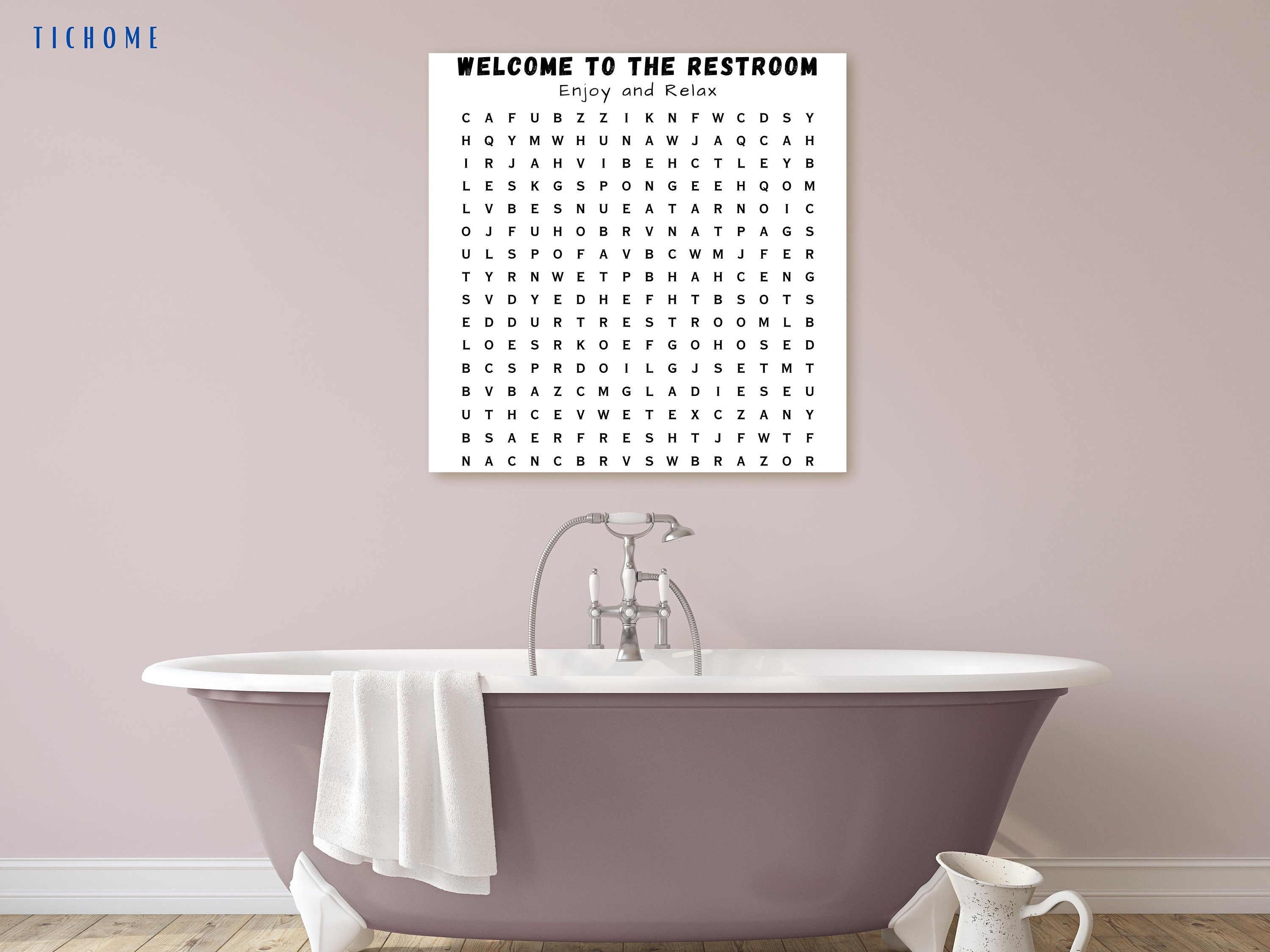 Bathroom Word Search Printable Wall Art Bathroom Wall Decor - Etsy