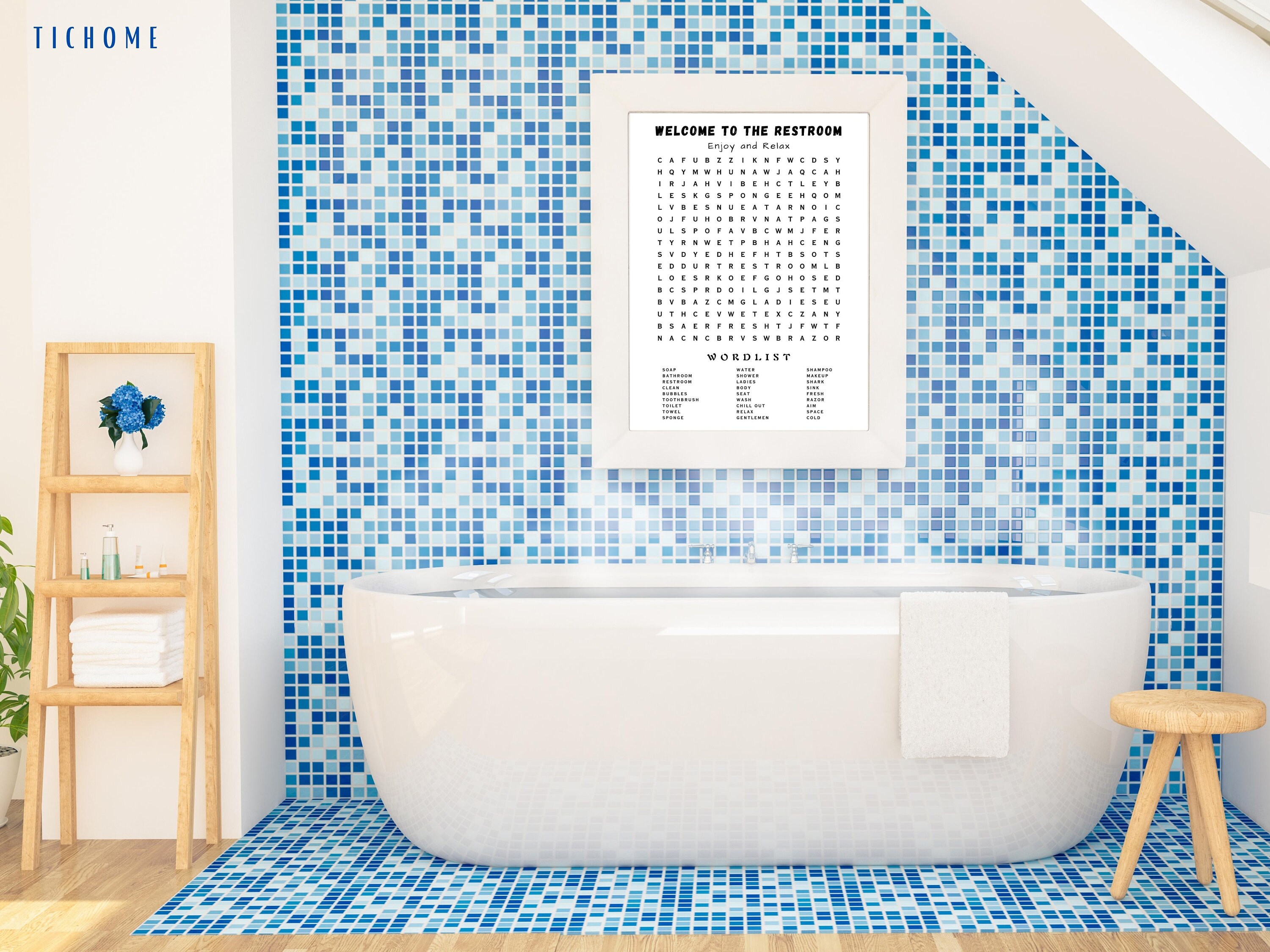 Bathroom Word Search Printable Wall Art Bathroom Wall Decor - Etsy