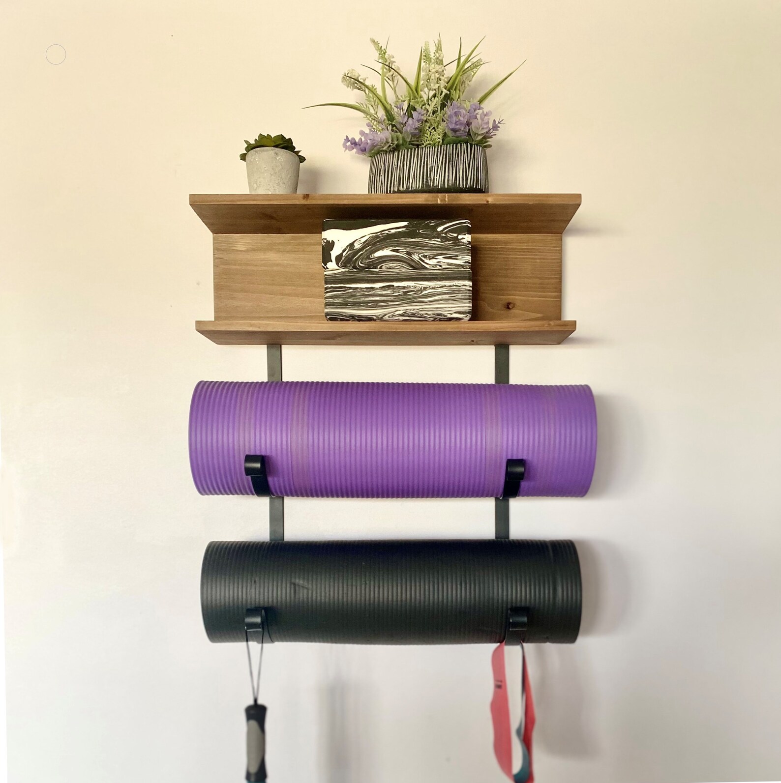 Rustic Designs Floating Shelf Yoga Mat Rack Yoga Decor for Etsy