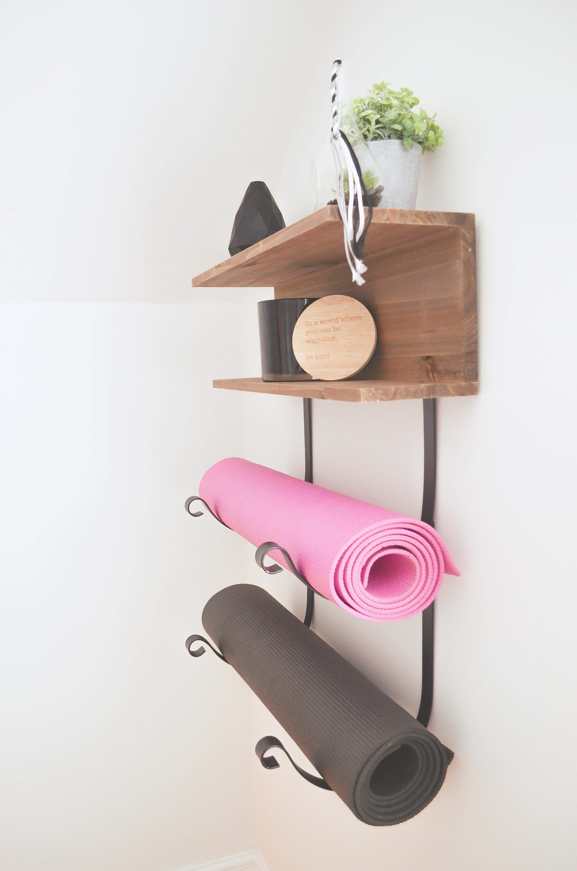 Rustic Designs Floating Shelf Yoga Mat Rack Yoga Decor for Etsy
