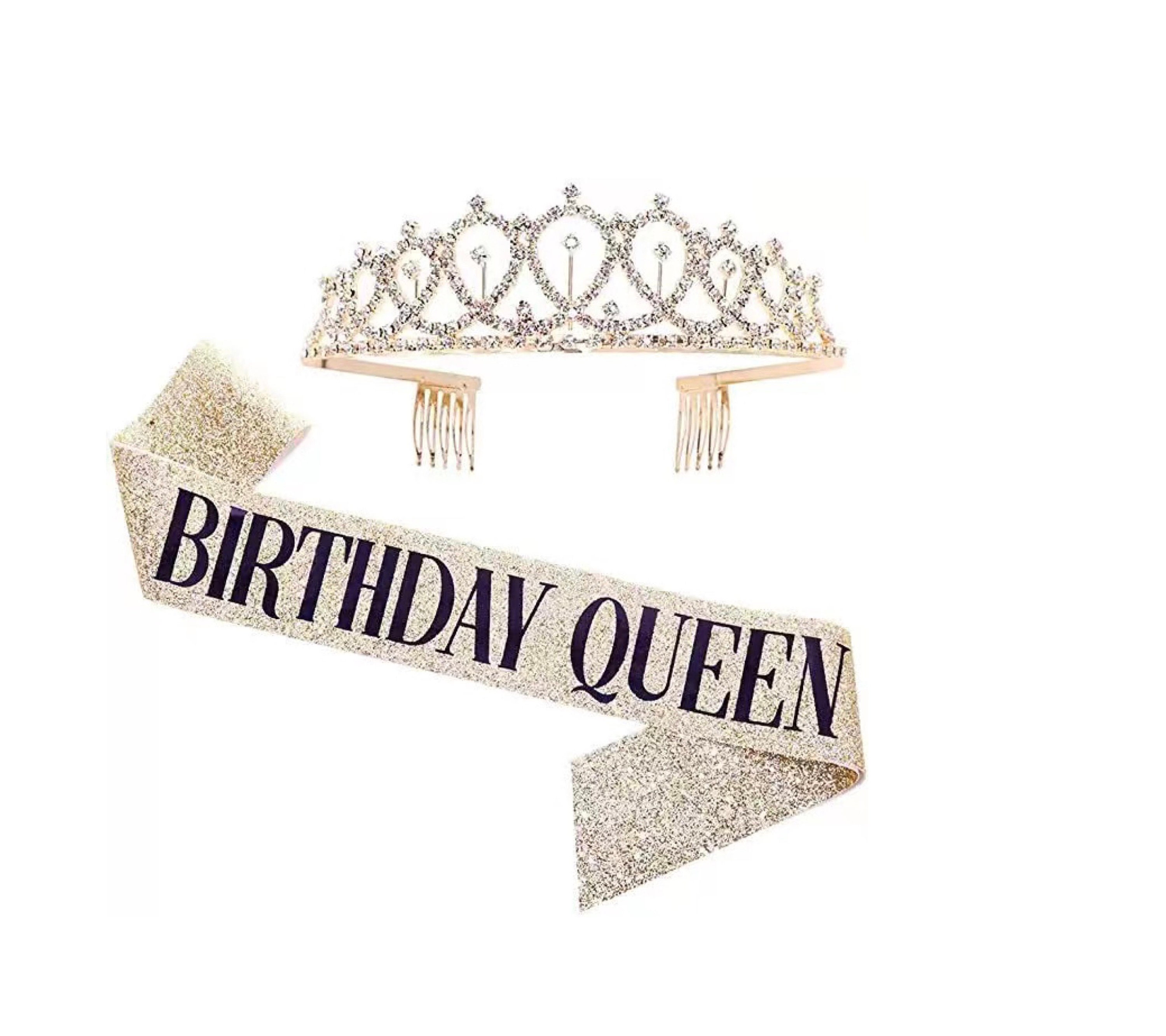 Or Silver Glitter Ceinture d'anniversaire Strass Tiare 18ème