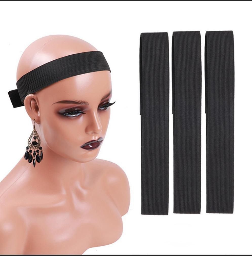 3 Pcs Wig Sewing Elastic Band Stretching Black Wig Band Elastic Band Hair  Wig