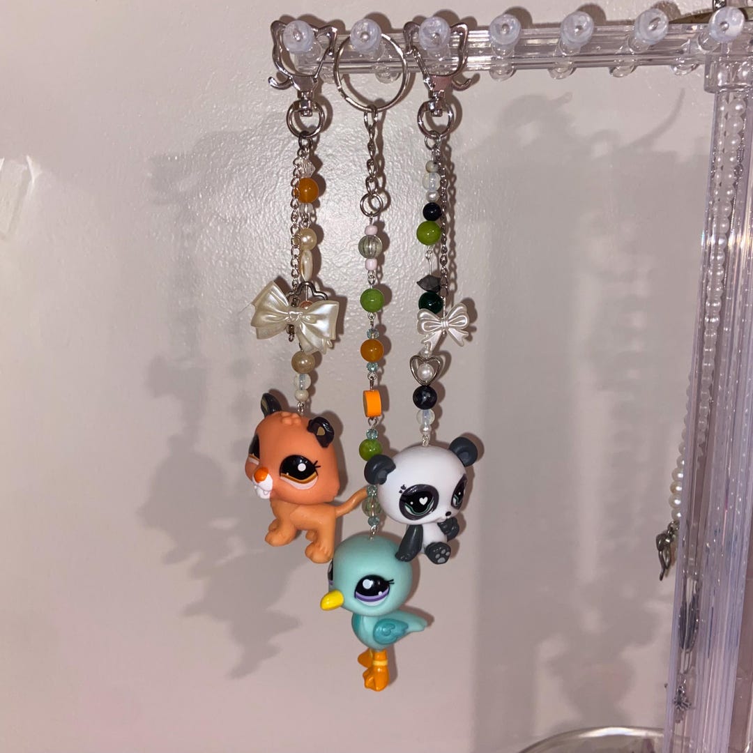 Littlest Pet Shop Keychain | Beaded Keychain | LPS Charm | Handmade ...
