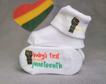 Baby's First Juneteenth Socks- Perfect Baby Shower Gift|Infant 1st holiday clothes|Independence Day Gender Neutral Clothes