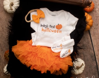 Baby's 1st Halloween Pumpkin Bodysuit (only), Unique Baby Shower or Newborn Mom Gift to Celebrate the Holiday Milestone with a Cute Keepsake