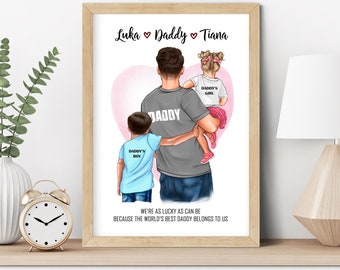 Fathers Day Gift, gifts for him, Daddy Gifts, Personalised gift for Dad, Father birthday gift , Daddy Print, First Fathers Day