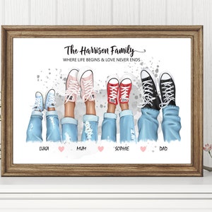 Personalised Family Print | Feet Sneaker | Family Prints | Fathers day gift | dad gift | Family gift | personalized gift | Print