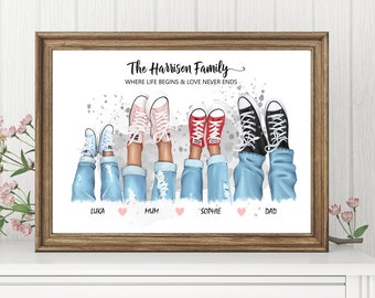 Personalised Family Print | Feet Sneaker | Family Prints | Fathers day gift | dad gift | Family gift | personalized gift | Print