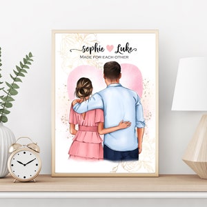 Personalised Couple Print, Couples Gift, Gift for Him, Boyfriend Print, Customised Couple Gift, , Anniversary Gift, Valentine day gift