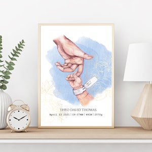 Baby , Baby Baby Bild , BabyZimmer Wandkunst , Personalisierter Druck , Geschenk , Babyzimmer Dekor , Neugeborene Familie Halten Hände