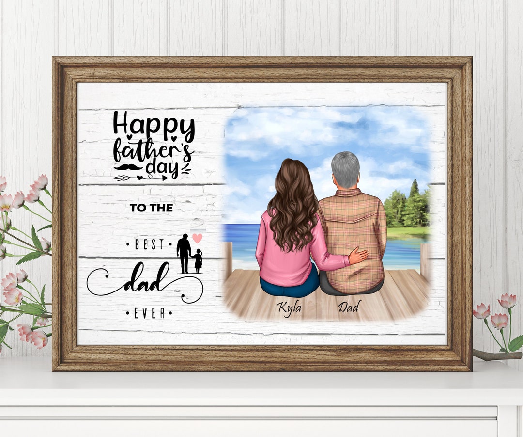 Personalized Fathers Day Gift for Dad, Father and Kids Daughters Wall ...