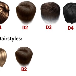 May include: Boy Hairstyles: Six different hairstyles for boys, including short, medium, and long styles. The hairstyles are shown from the back of the head.
