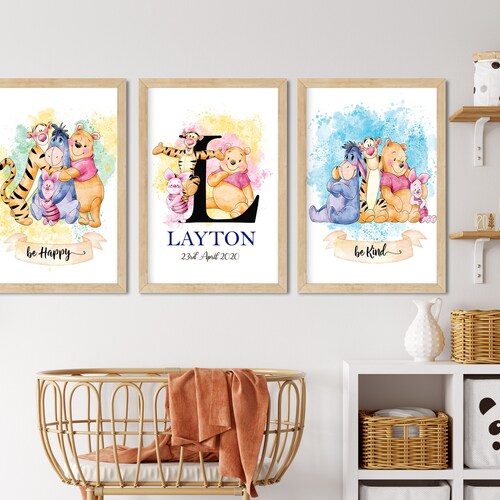 Classic Winnie the Pooh Nursery Print Neutral Bedroom Wall - Etsy