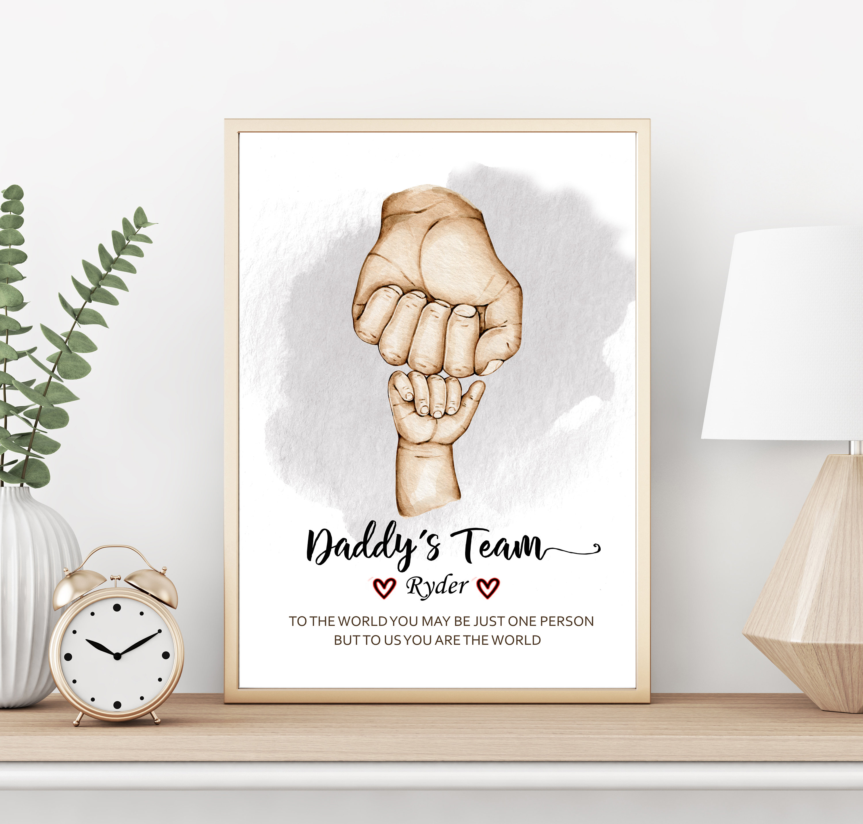 Personalized Fathers Day Gift for Dad, Father and Kids Wall Art ...
