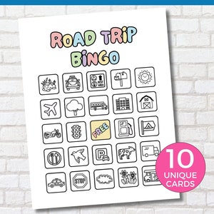 Road Trip Bingo, Road Trip Games Printable, Road Trip Games, Printable Travel Activities, Kids Travel Game, Travel Bingo, Scavenger Hunt